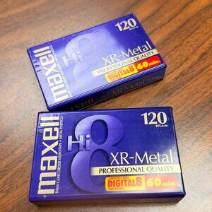 QTY 2 BRAND NEW MAXELL Hi8 XR-METAL PROFESSIONAL QUALITY 8MM CAMCORDER VIDEOTAPE